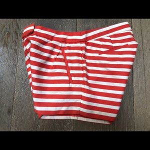 J crew orange stripped shorts with pleats, size 4